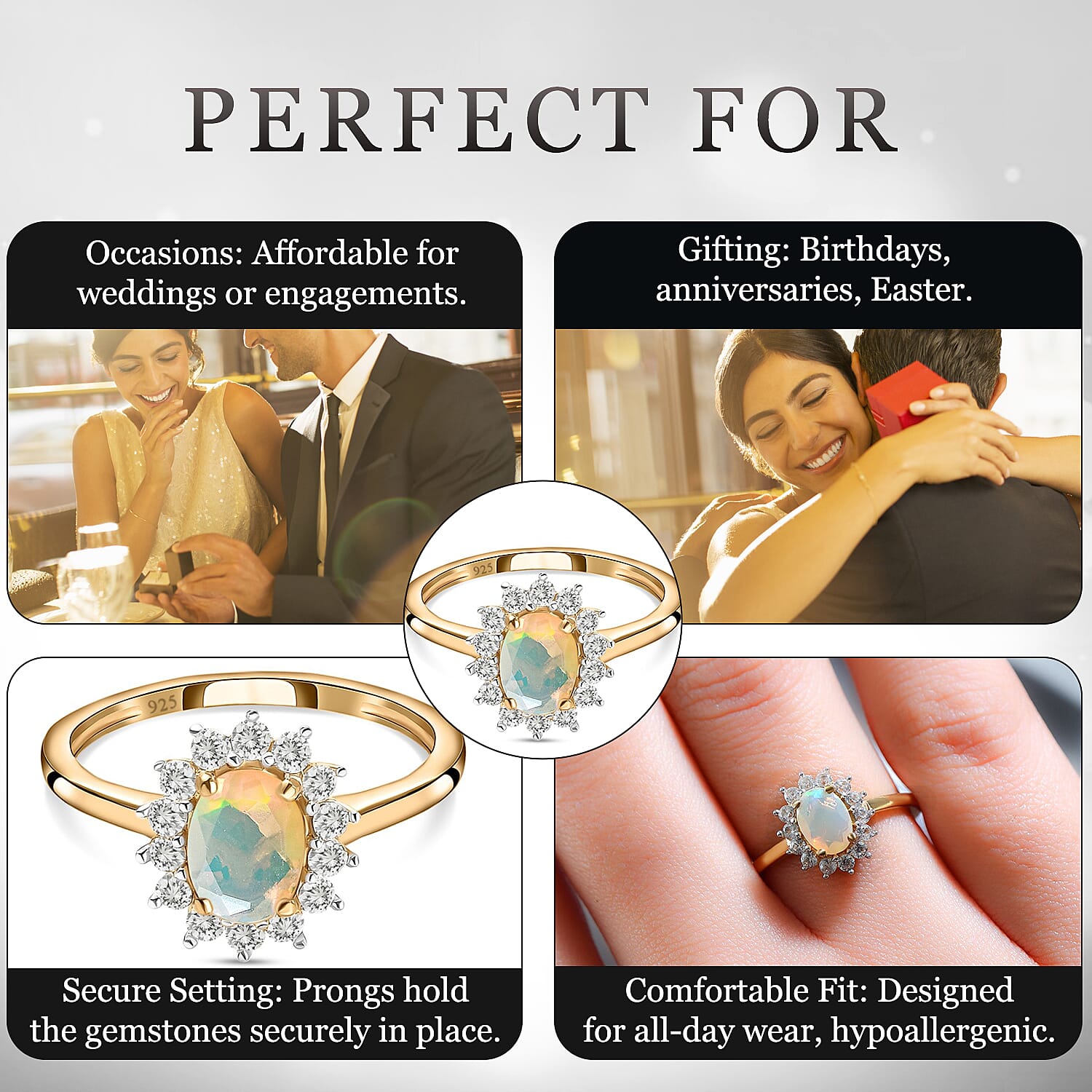 Princess Diana Inspired Halo Ring in Sterling Silver