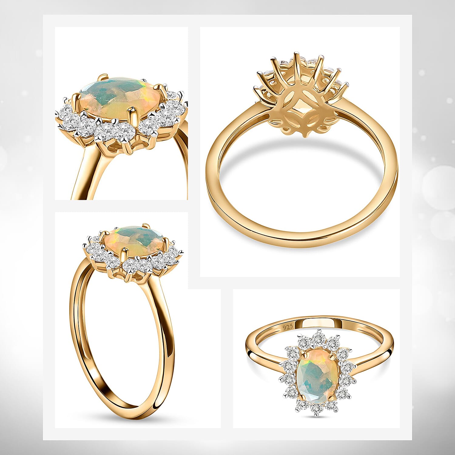 Princess Diana Inspired Halo Ring in Sterling Silver