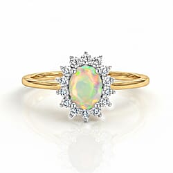 Designer Inspired Birthstone Halo Ring in Sterling Silver