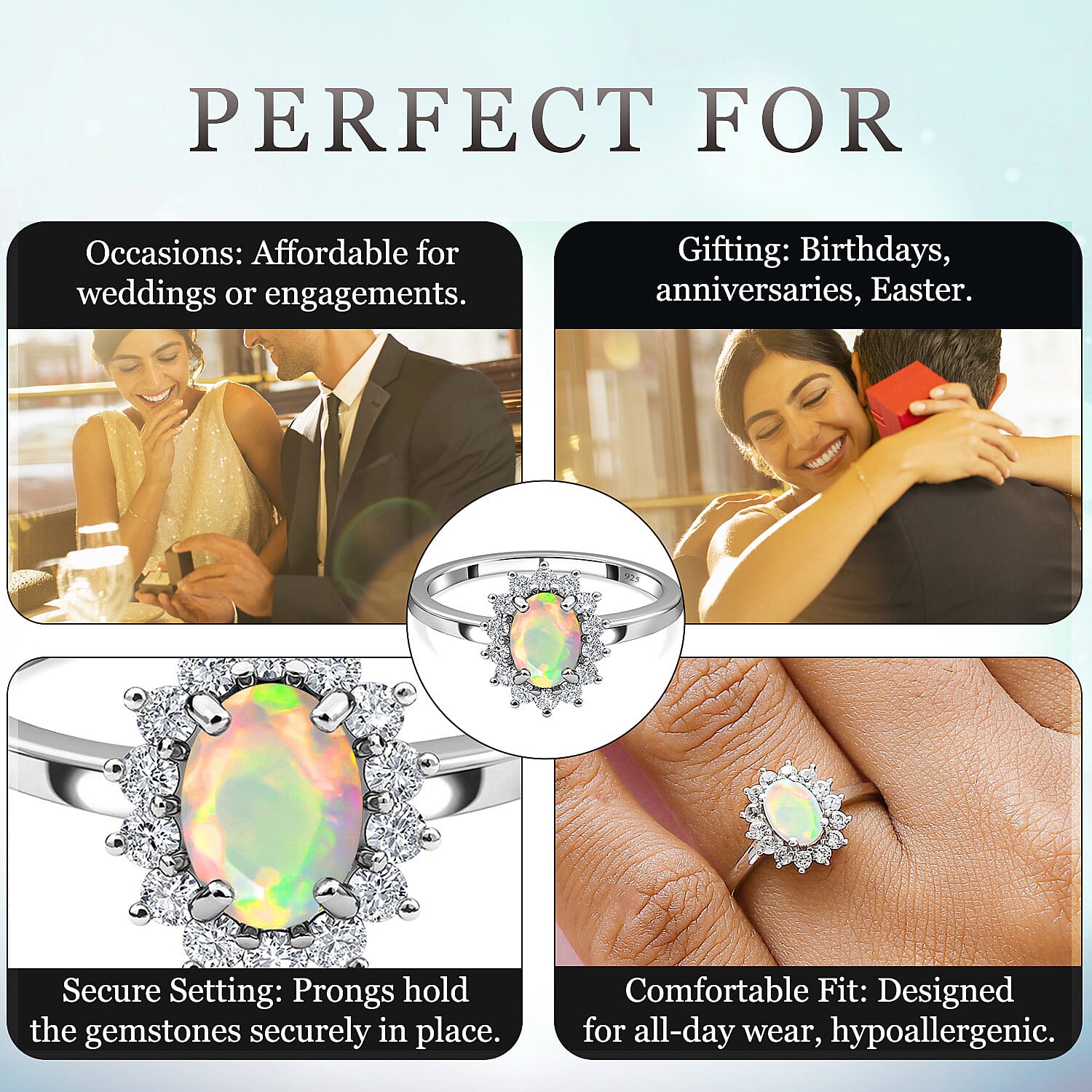 Princess Diana Inspired Halo Ring in Sterling Silver