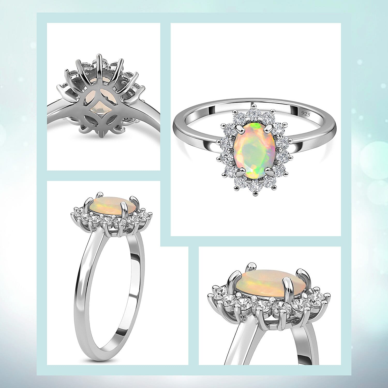 Princess Diana Inspired Halo Ring in Sterling Silver