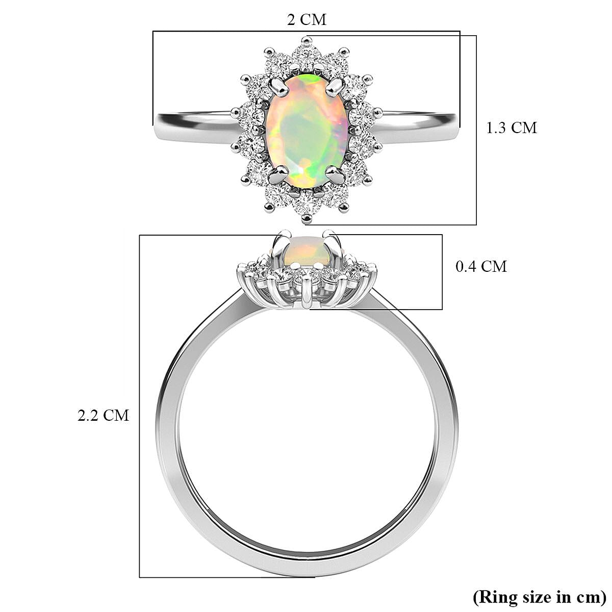 Princess Diana Inspired Halo Ring in Sterling Silver