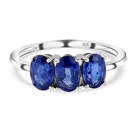 Masoala Sapphire (FF) Trilogy Ring in 18K Vermeil Yellow Gold Plated Sterling Silver 2.15 Ct.