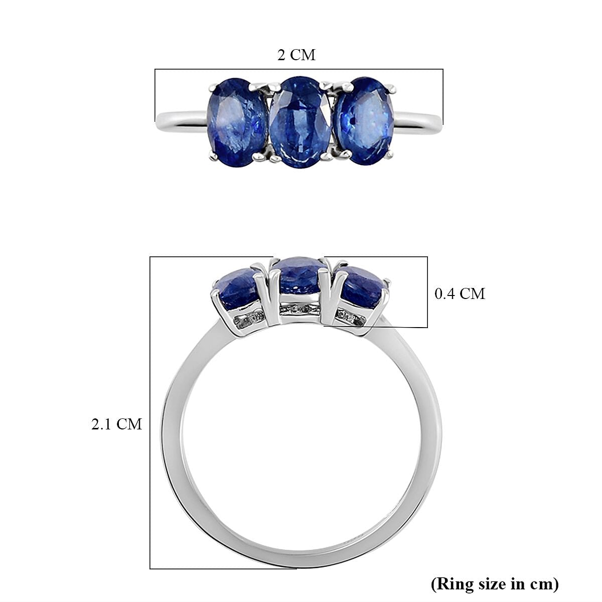 Masoala Sapphire Trilogy Ring in Sterling Silver