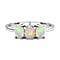 Ethiopian Welo Opal Trilogy Ring in Sterling Silver