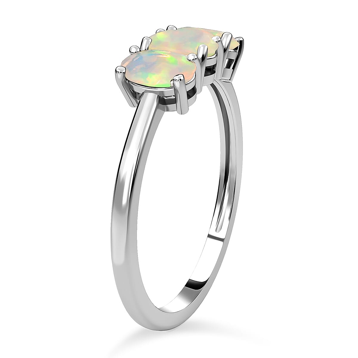 Ethiopian Welo Opal Trilogy Ring in Sterling Silver