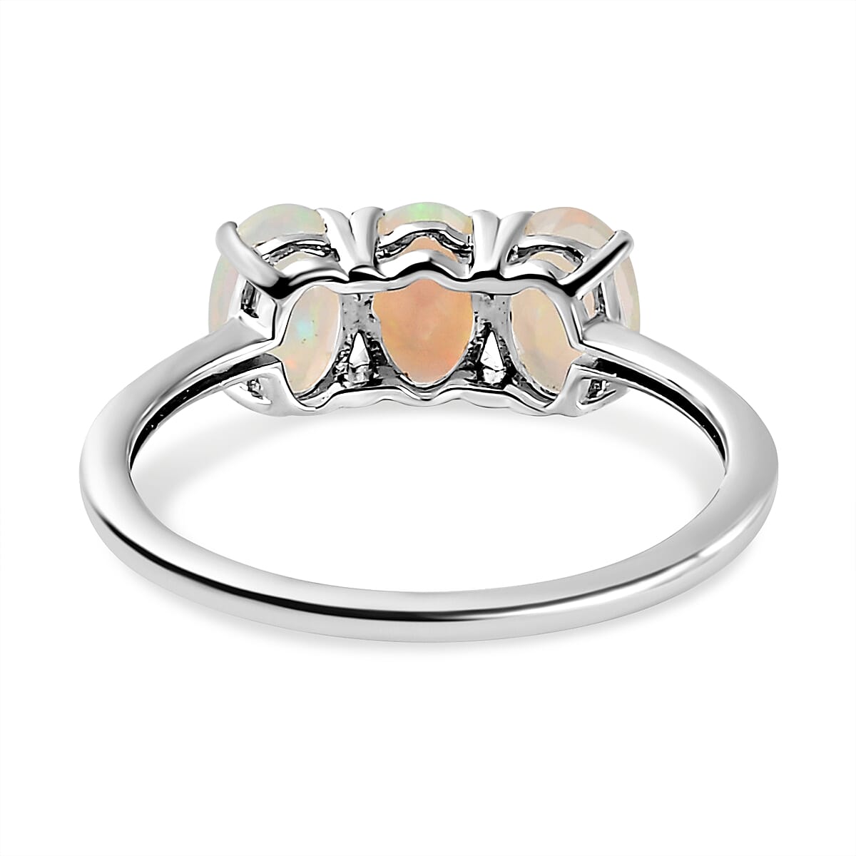 Ethiopian Welo Opal Trilogy Ring in Sterling Silver