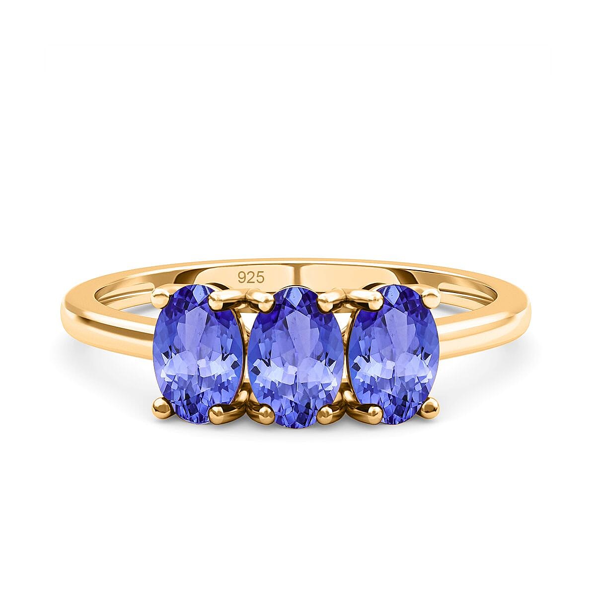 Tanzanite Trilogy Ring in Sterling Silver