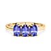 Tanzanite Trilogy Ring in Sterling Silver