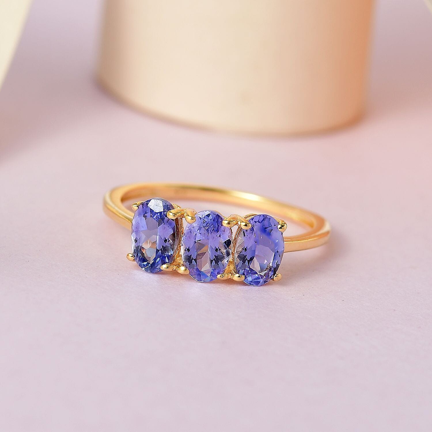 Tanzanite Trilogy Ring in Sterling Silver