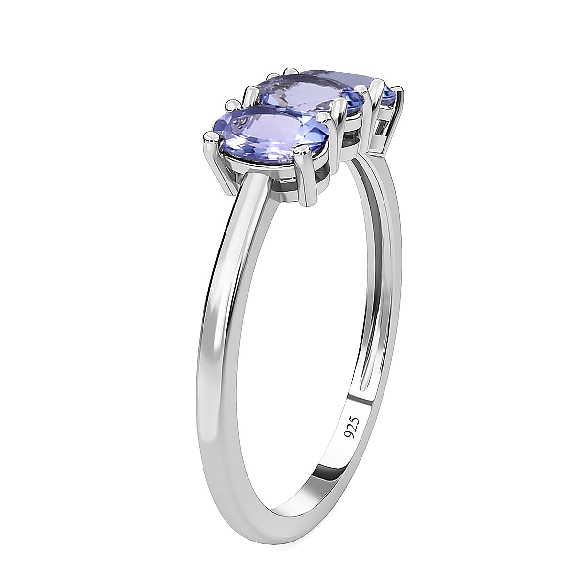 Tanzanite Trilogy Ring in Sterling Silver
