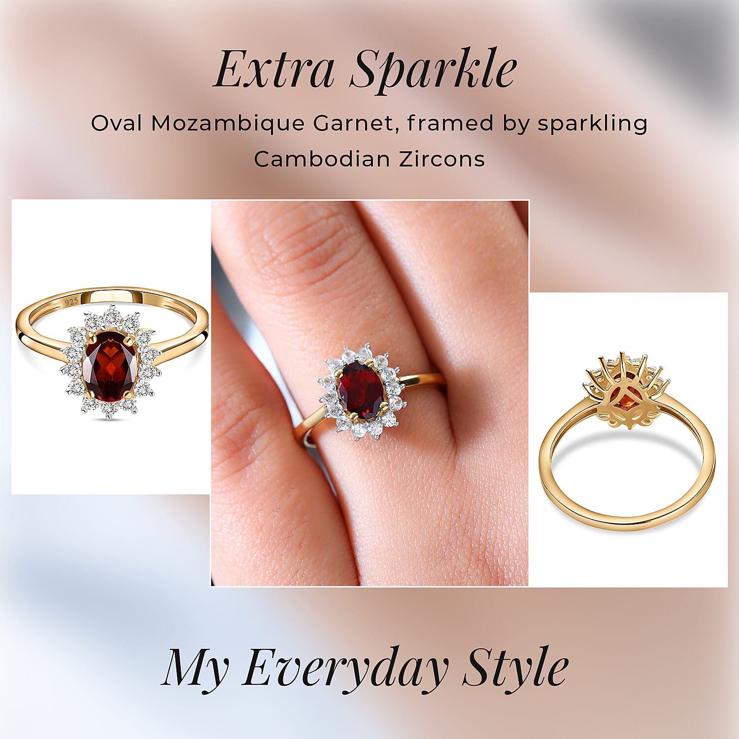 Princess Diana Inspired Halo Ring in Sterling Silver