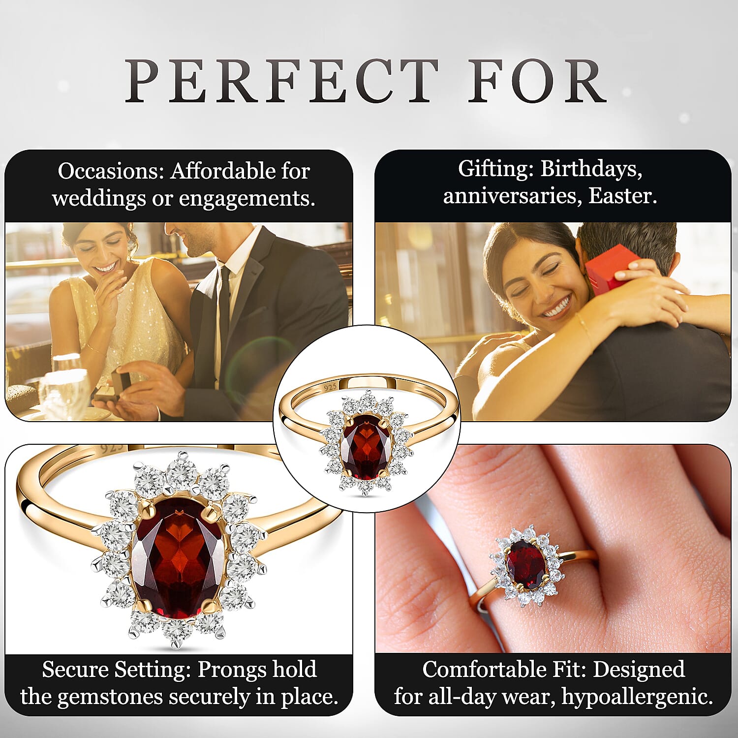 Princess Diana Inspired Halo Ring in Sterling Silver