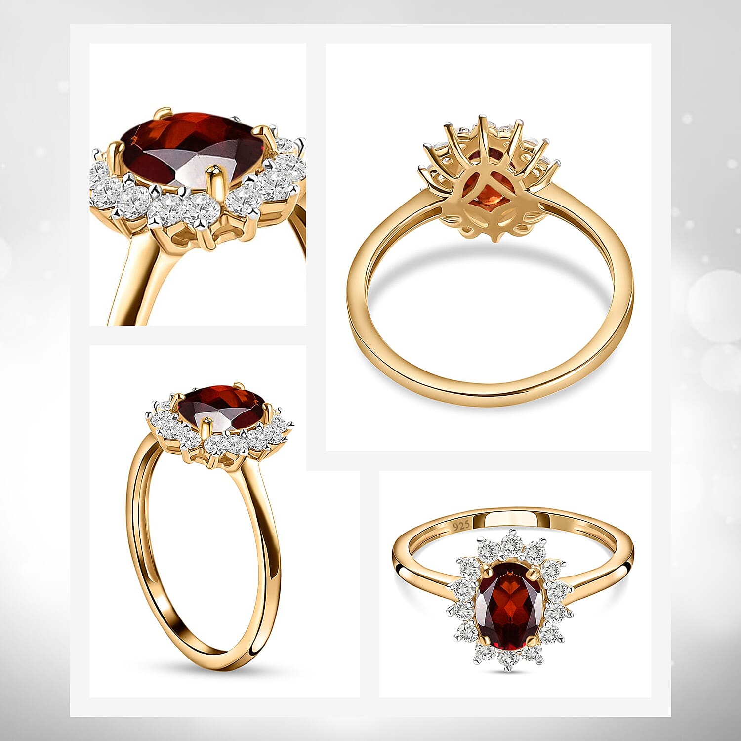 Princess Diana Inspired Halo Ring in Sterling Silver