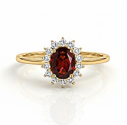 Designer Inspired Birthstone Halo Ring in Sterling Silver