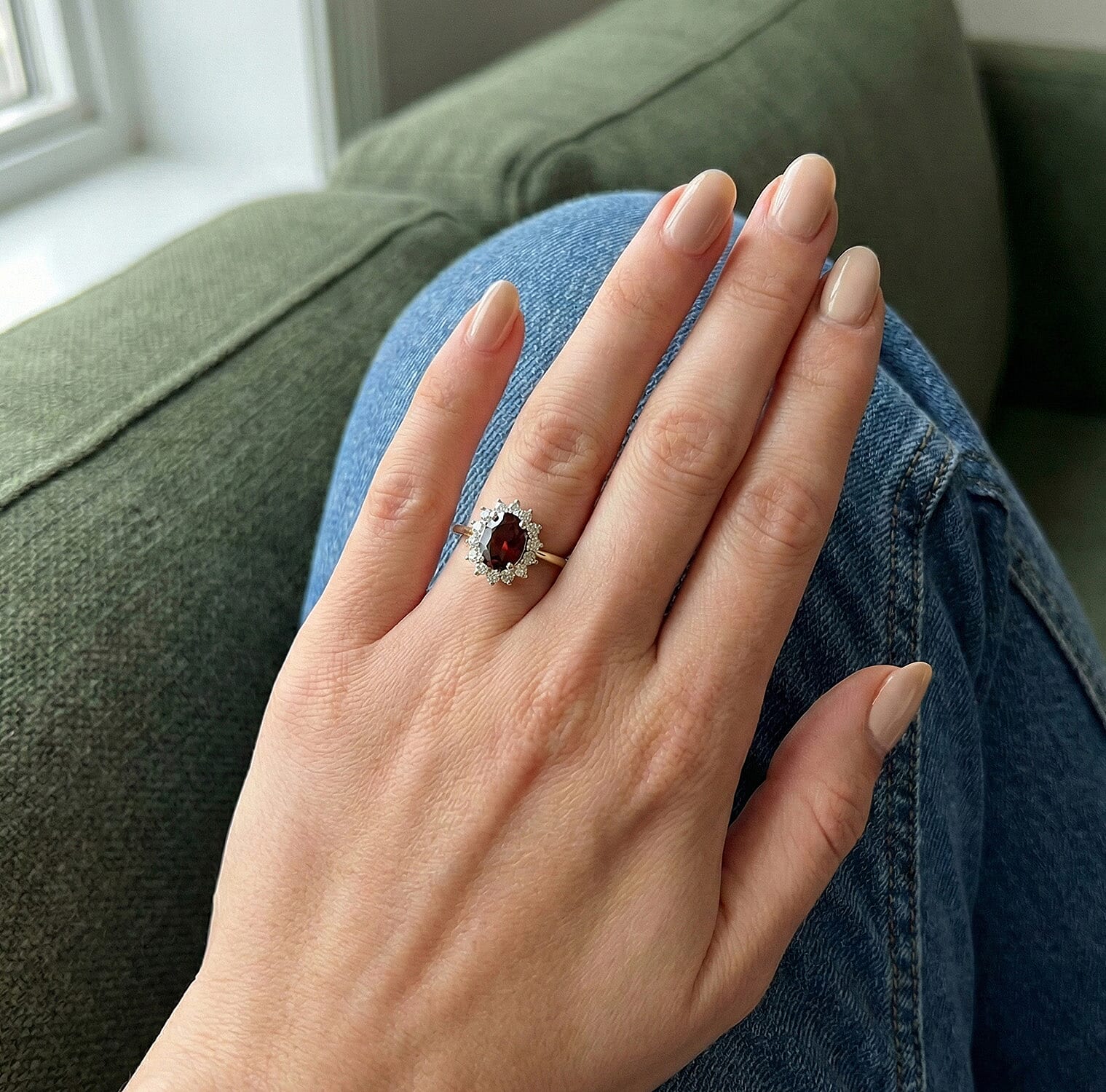 Princess Diana Inspired Halo Ring in Sterling Silver