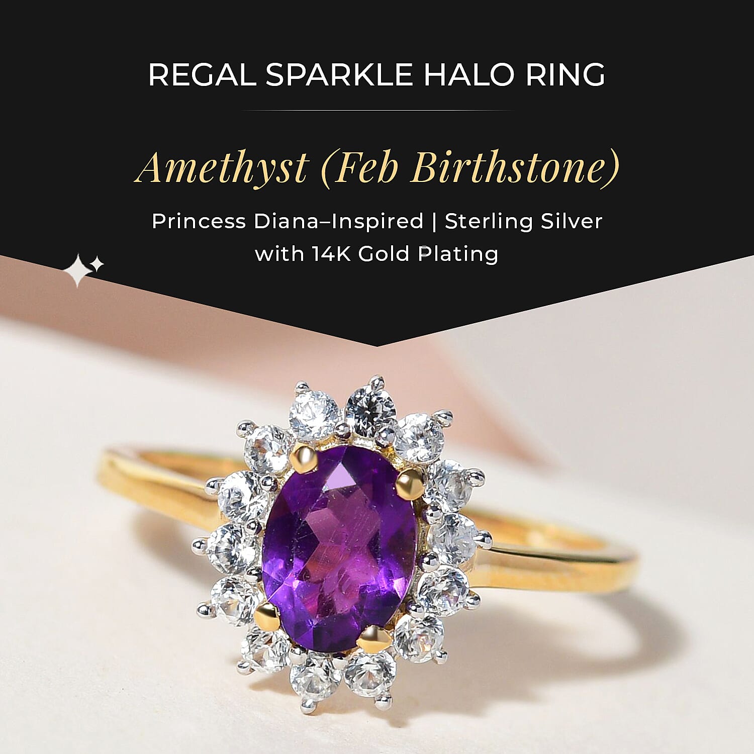 Princess Diana Inspired Halo Ring in Sterling Silver