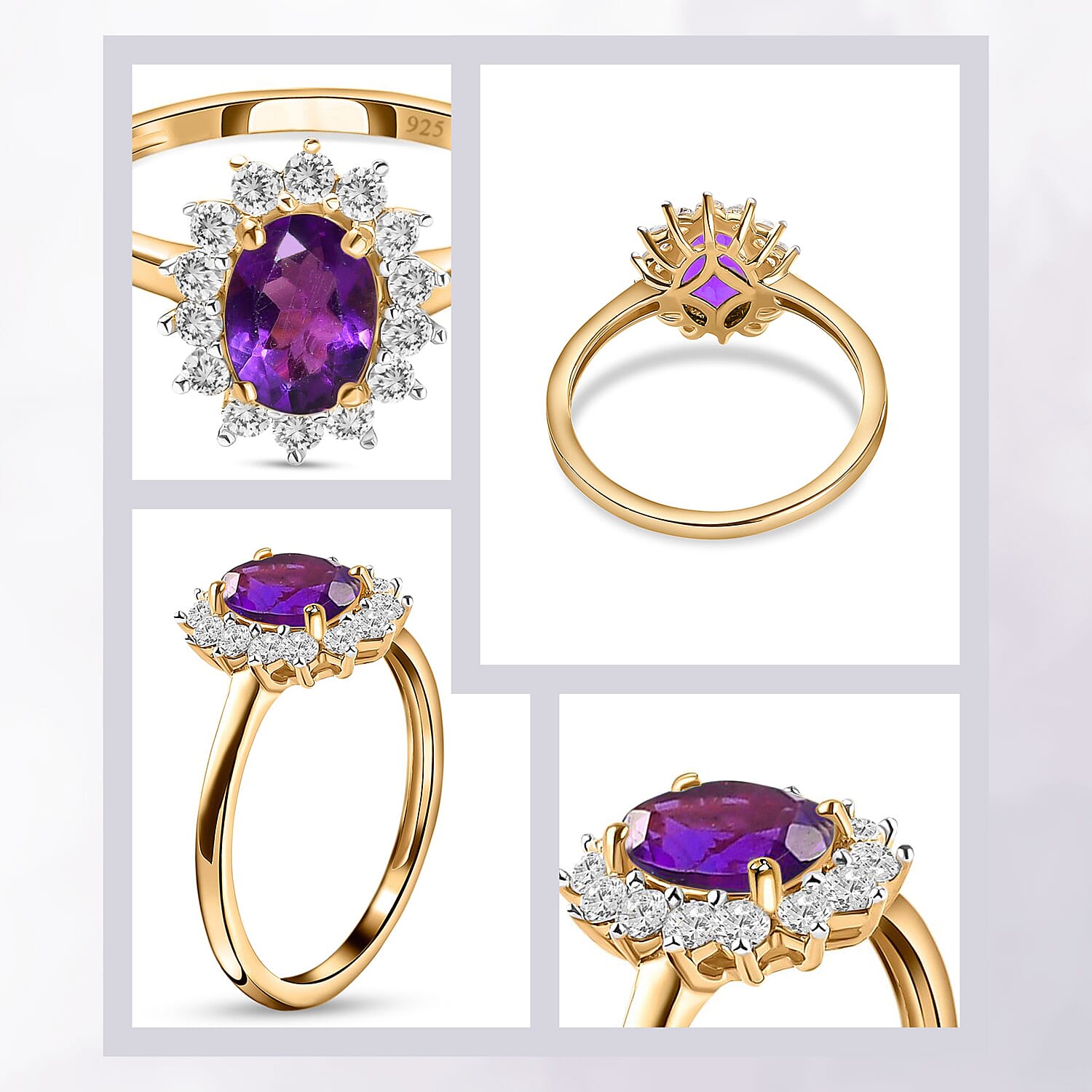 Princess Diana Inspired Halo Ring in Sterling Silver