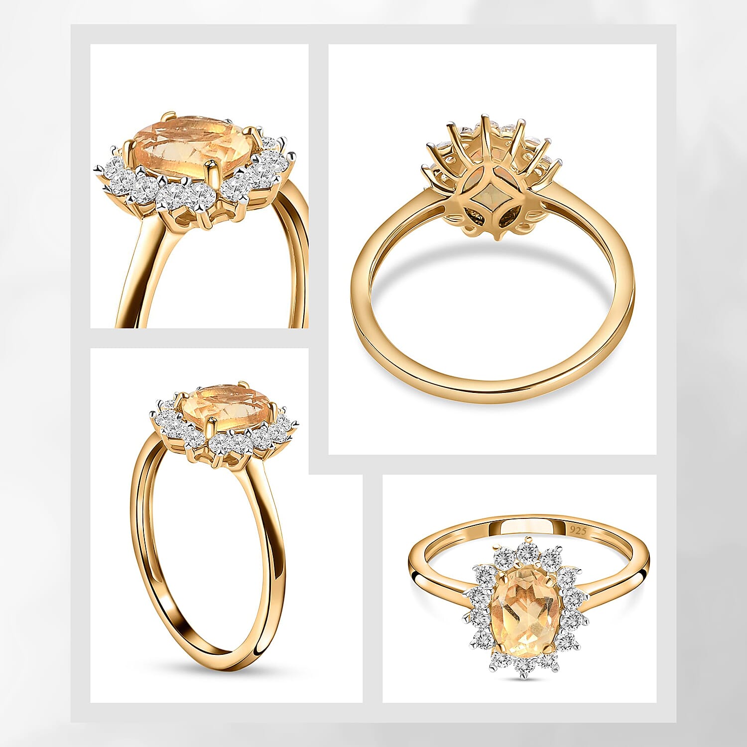 Princess Diana Inspired Halo Ring in Sterling Silver