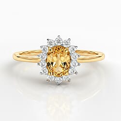 Designer Inspired Birthstone Halo Ring in Sterling Silver