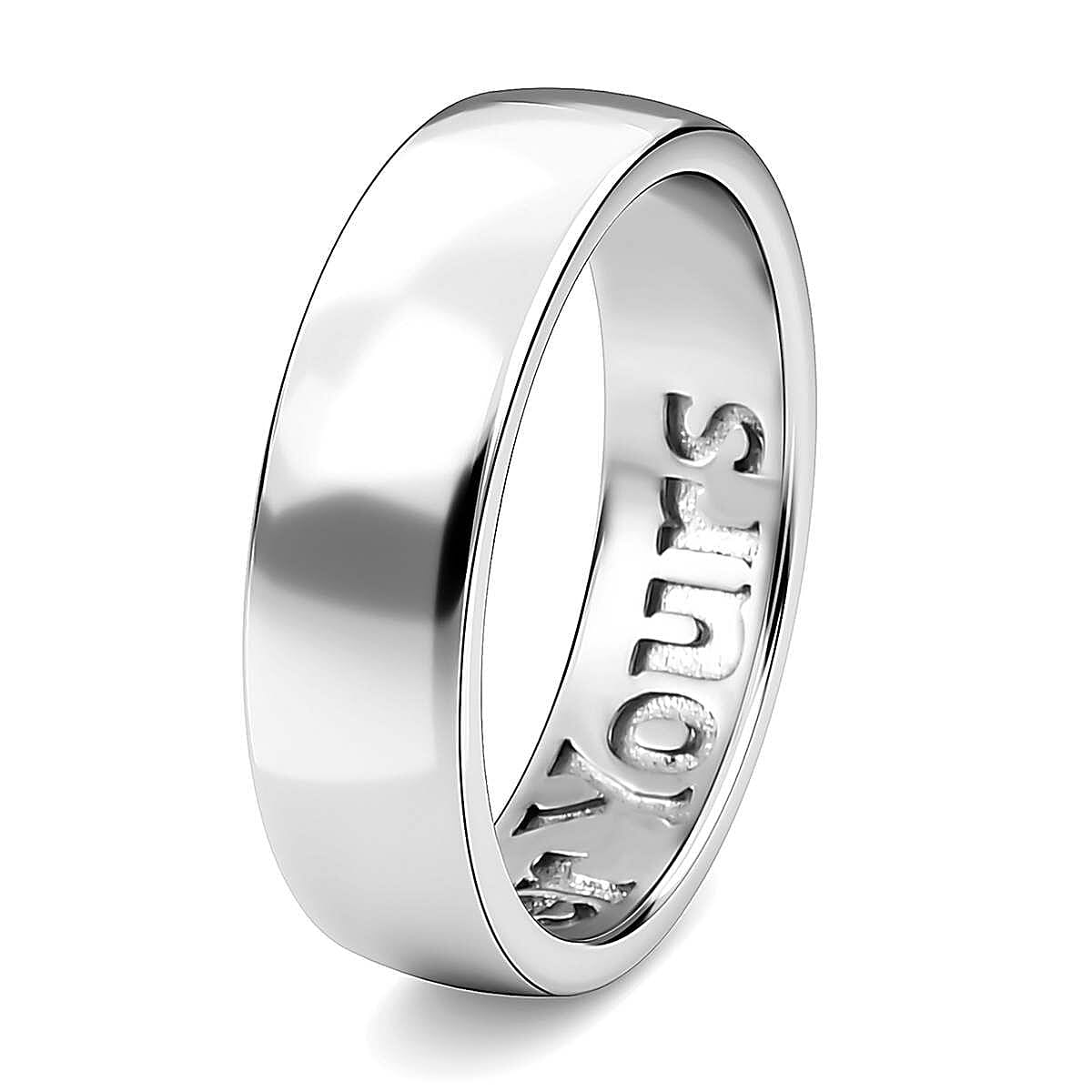 I Love You Engraved Band Ring in Sterling Silver