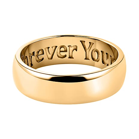 18K Vermeil Yellow Gold Plated Sterling Silver Forever You Engraved Band Ring