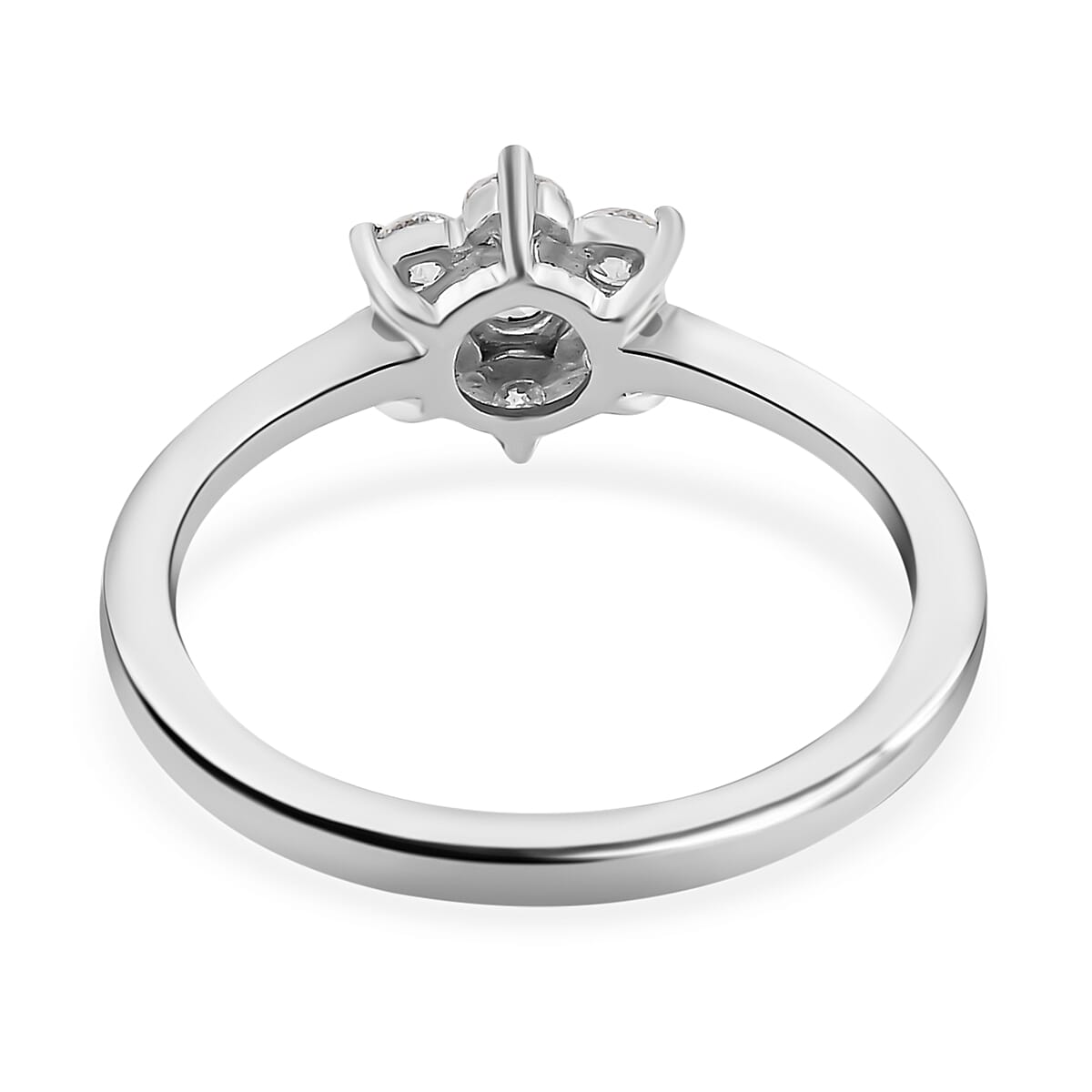 ILIANA 18K White Gold IGI Certified Diamond (SI-G-H) Floral Ring 0.50 Ct.