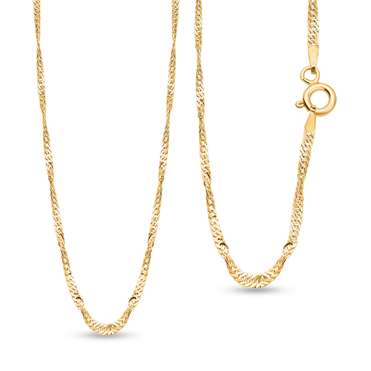 9K Yellow Gold Paperclip Necklace (Size - 22), Gold Wt. 2.15 Gms