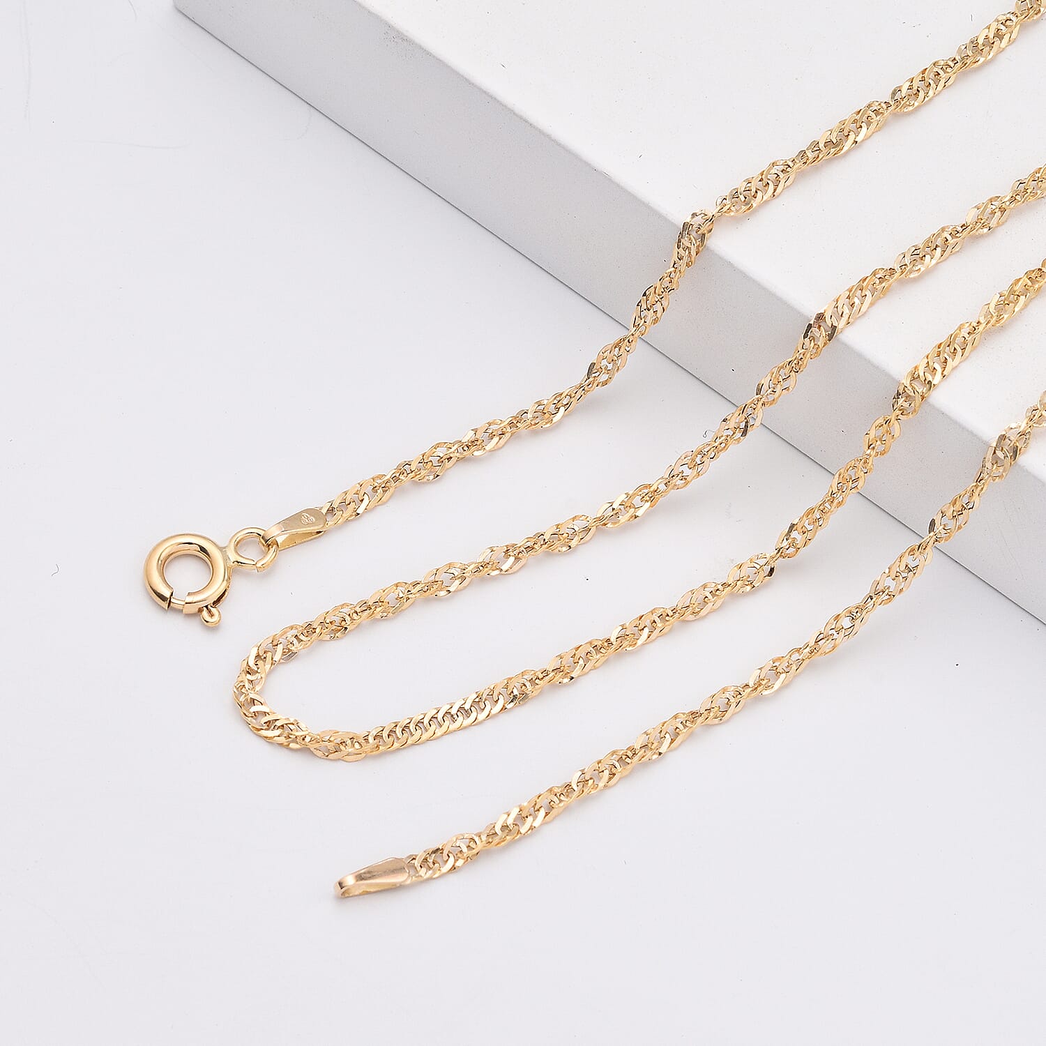 9K Yellow Gold Paperclip Necklace (Size - 22), Gold Wt. 2.15 Gms