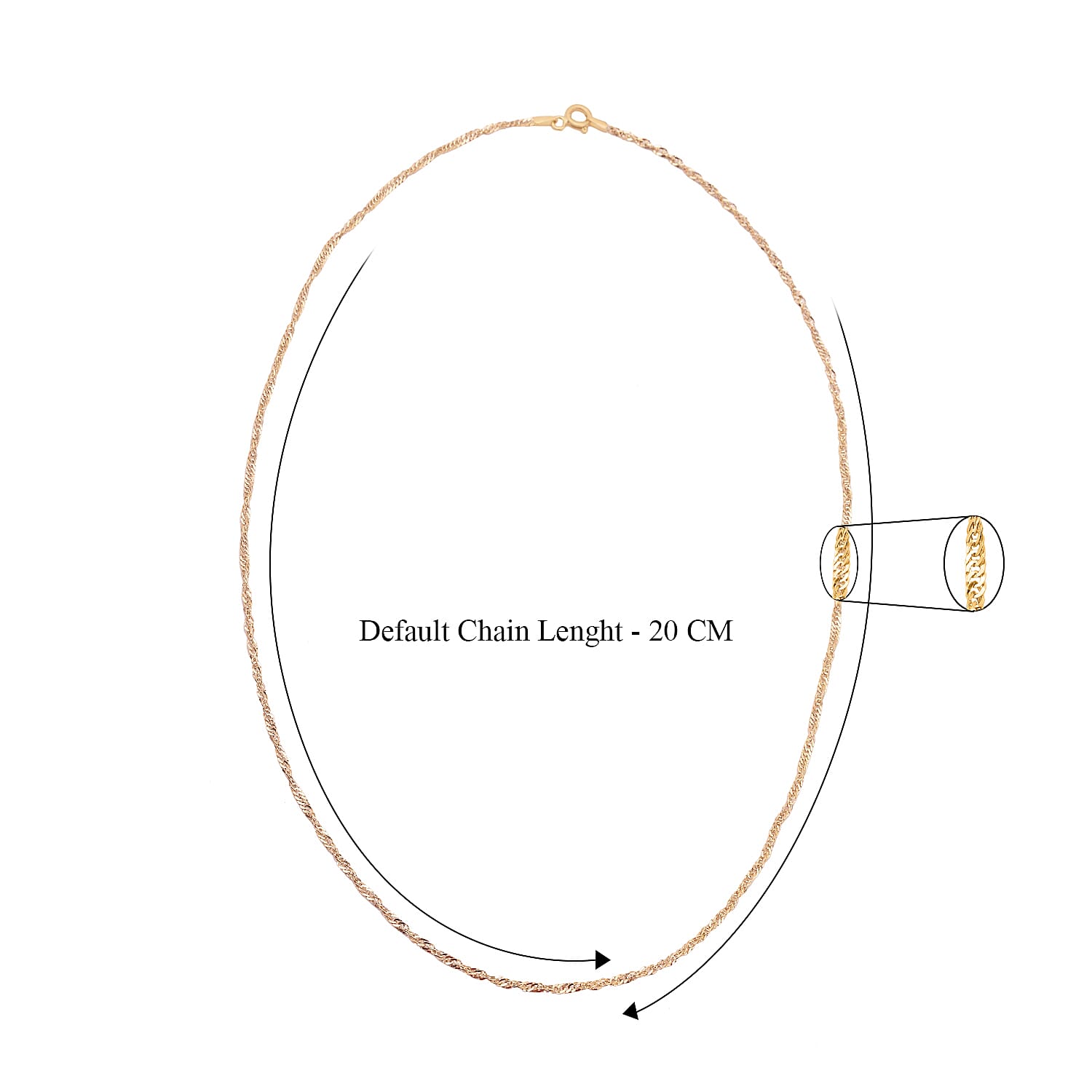 9K Yellow Gold Paperclip Necklace (Size - 22), Gold Wt. 2.15 Gms