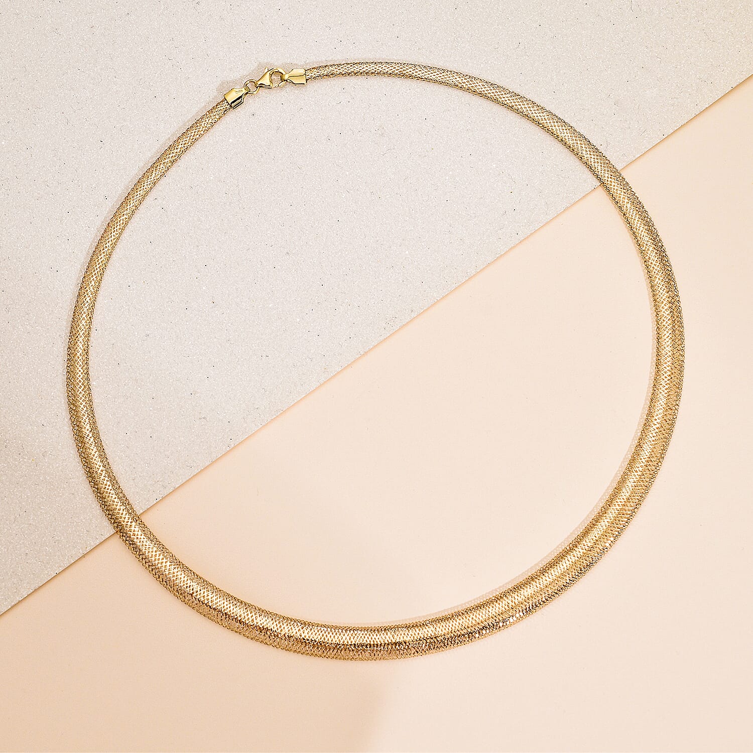 Maestro Collection- 9K Yellow Mesh Omega Necklace (Size - 18), Gold Wt. 2.20 Gms