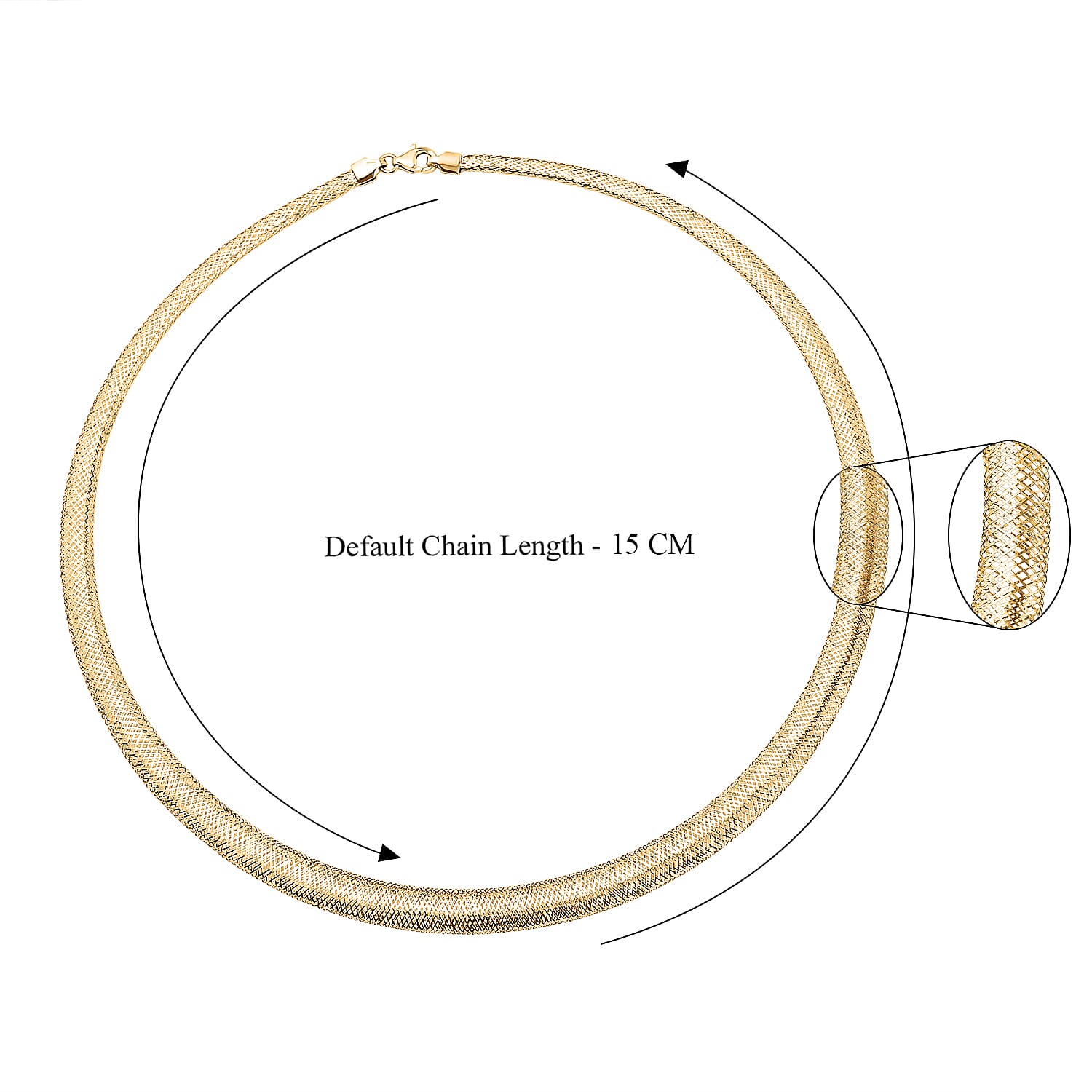 Maestro Collection- 9K Yellow Mesh Omega Necklace (Size - 18), Gold Wt. 2.20 Gms