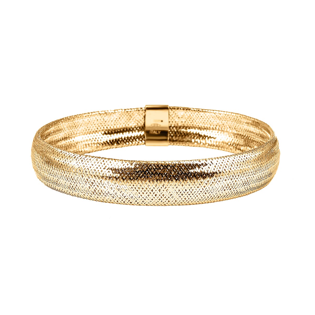 Maestro Collection - 9K Yellow Gold Mesh Bangle (Size 6-10)