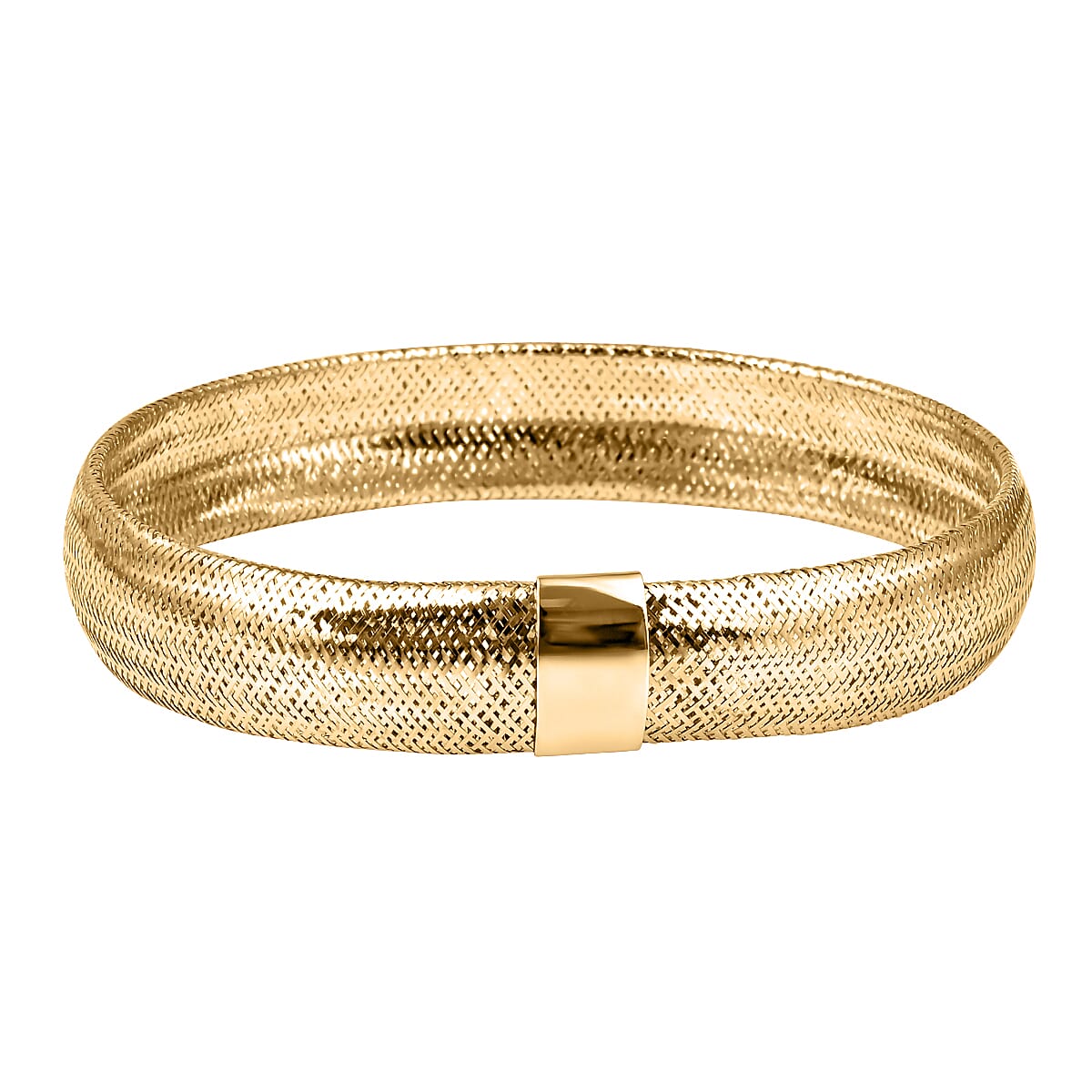 Maestro Collection - 9K Yellow Gold Mesh Bangle (Size 6-10)