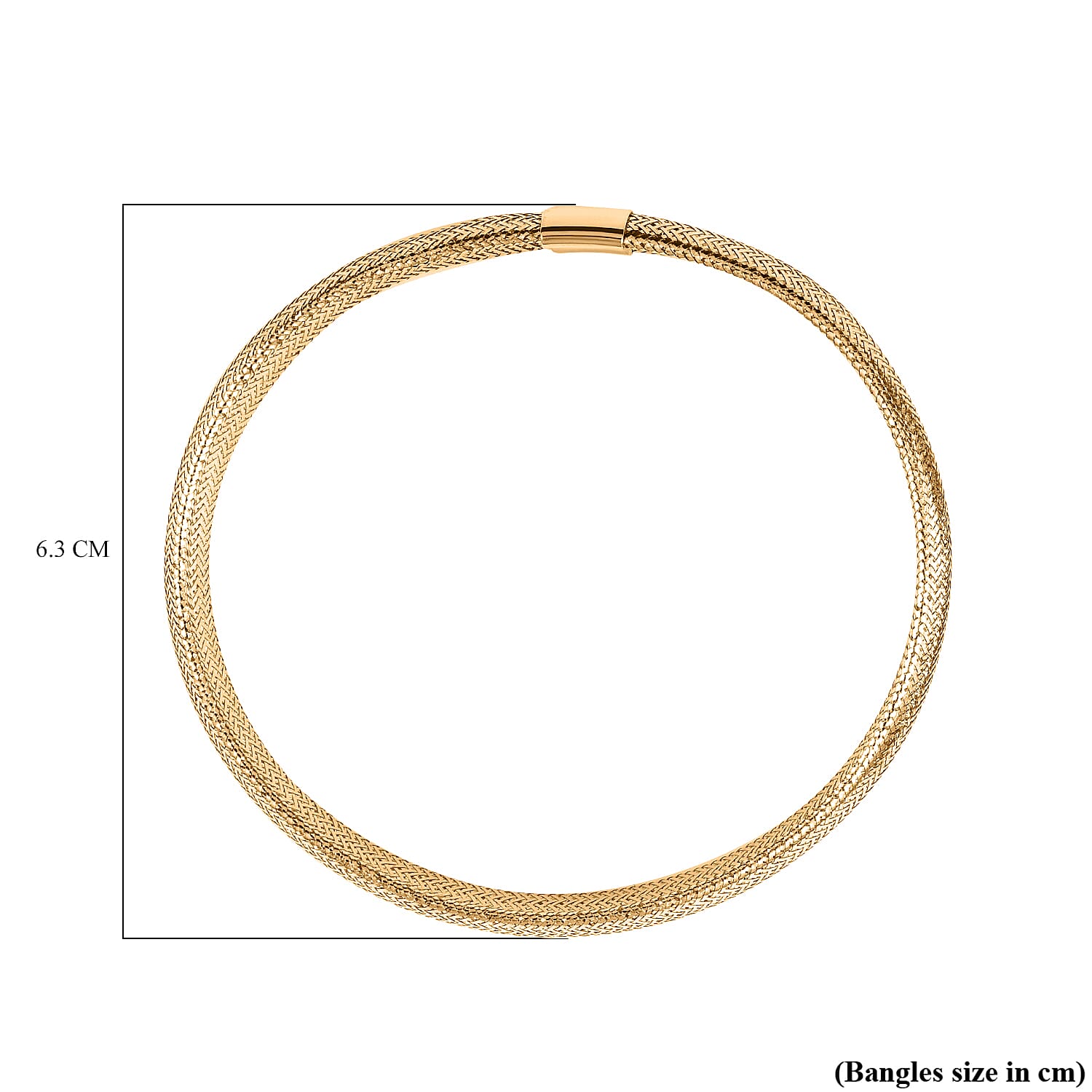 Maestro Collection - 9K Yellow Gold Mesh Bangle (Size 6-10)