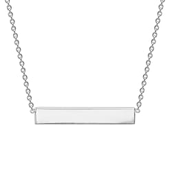 9K Rose Gold 22mm x 3mm Horizontal Bar Adjustable Necklace 16 Inch to 17 Inch