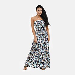 Tamsy Polka Dots Print Smock Dress (One Size, 8-18) - Light Blue