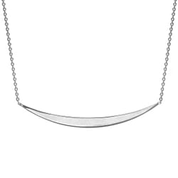 9K Rose Gold 41mm x 3mm Curved Bar Adjustable Necklace 16 Inch to 17 Inch