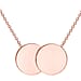 9K Rose Gold 16.8mm x 10mm Double-Disc Adjustable Necklace 16 Inch to 17 Inch