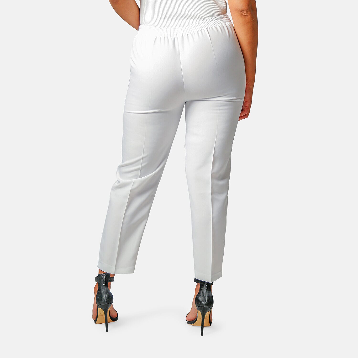 Emma Bi-Stretch Trousers (Size 18, Leg Length 25 inch) - White