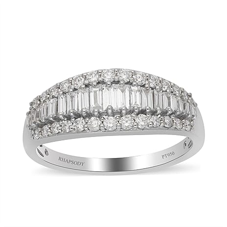 RHAPSODY 950 Platinum IGI Certified VS-EF Diamond Eternity Band Ring 1.00 Ct, Platinum Wt. 5.80 Gms