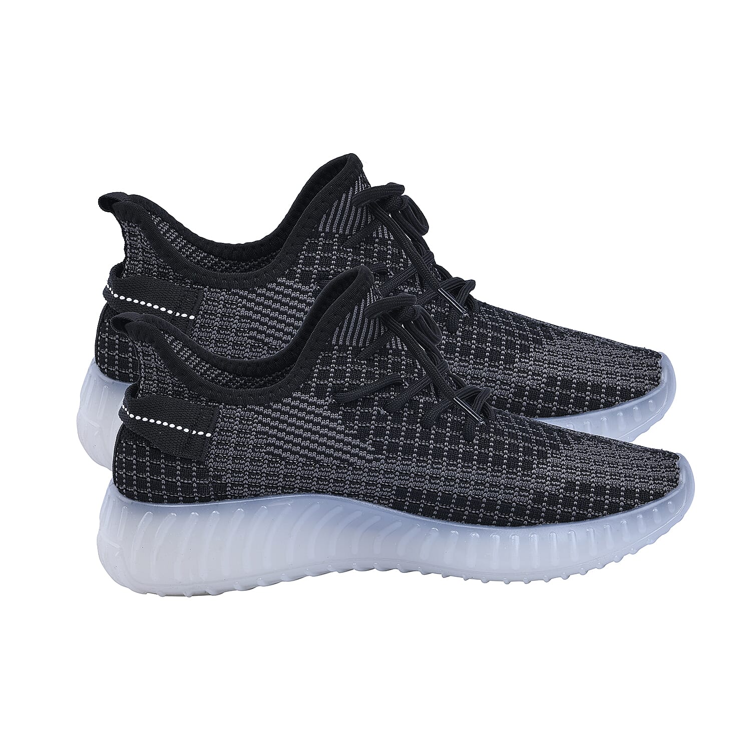 LA MAREY Lace-Up Trainers - Black & Grey