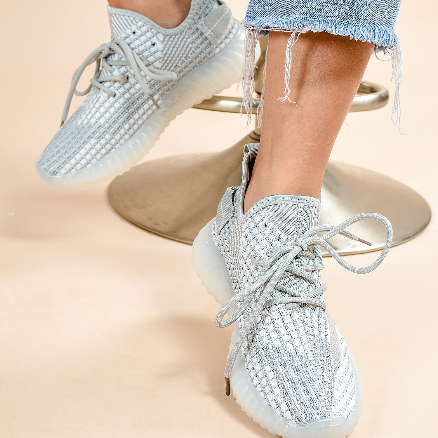 LA MAREY Lace-Up Trainers - Black & Grey