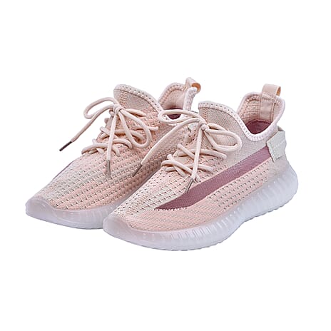 LA MAREY Lace-Up Trainers (Size 7) - Pink & Light Peach