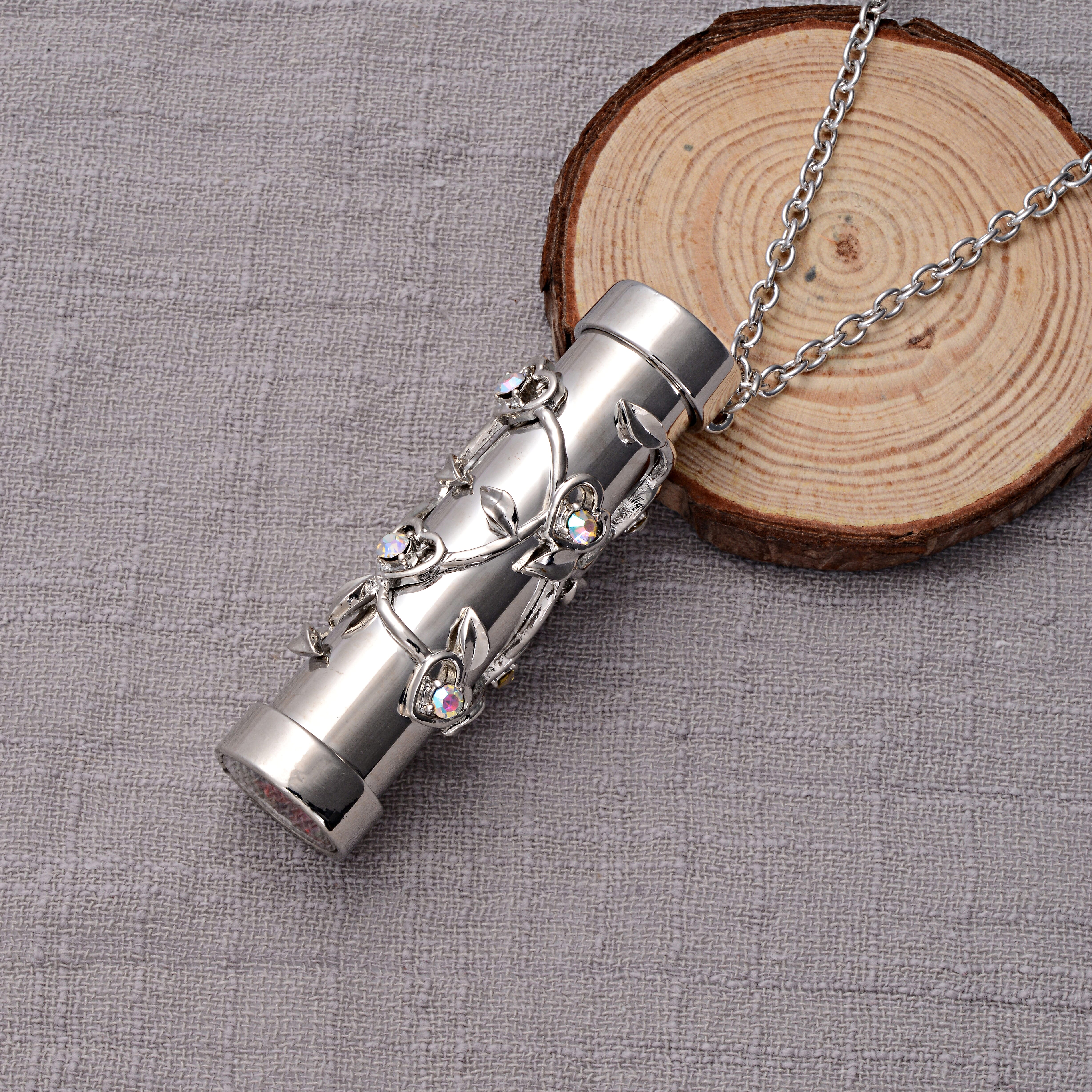 Multi Colour Austrian Crystal Kaleidoscope Necklace (Size 30 With 2 Inch Extender) in Silver Tone