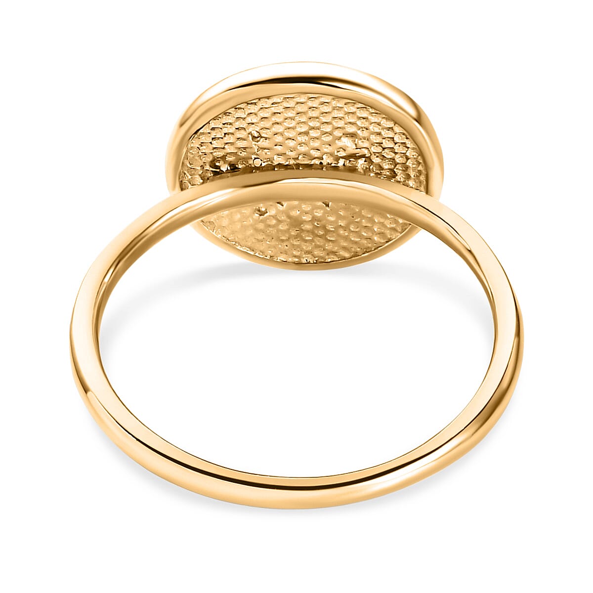 White Diamond Initial-F Ring in 14K Gold Overlay Sterling Silver