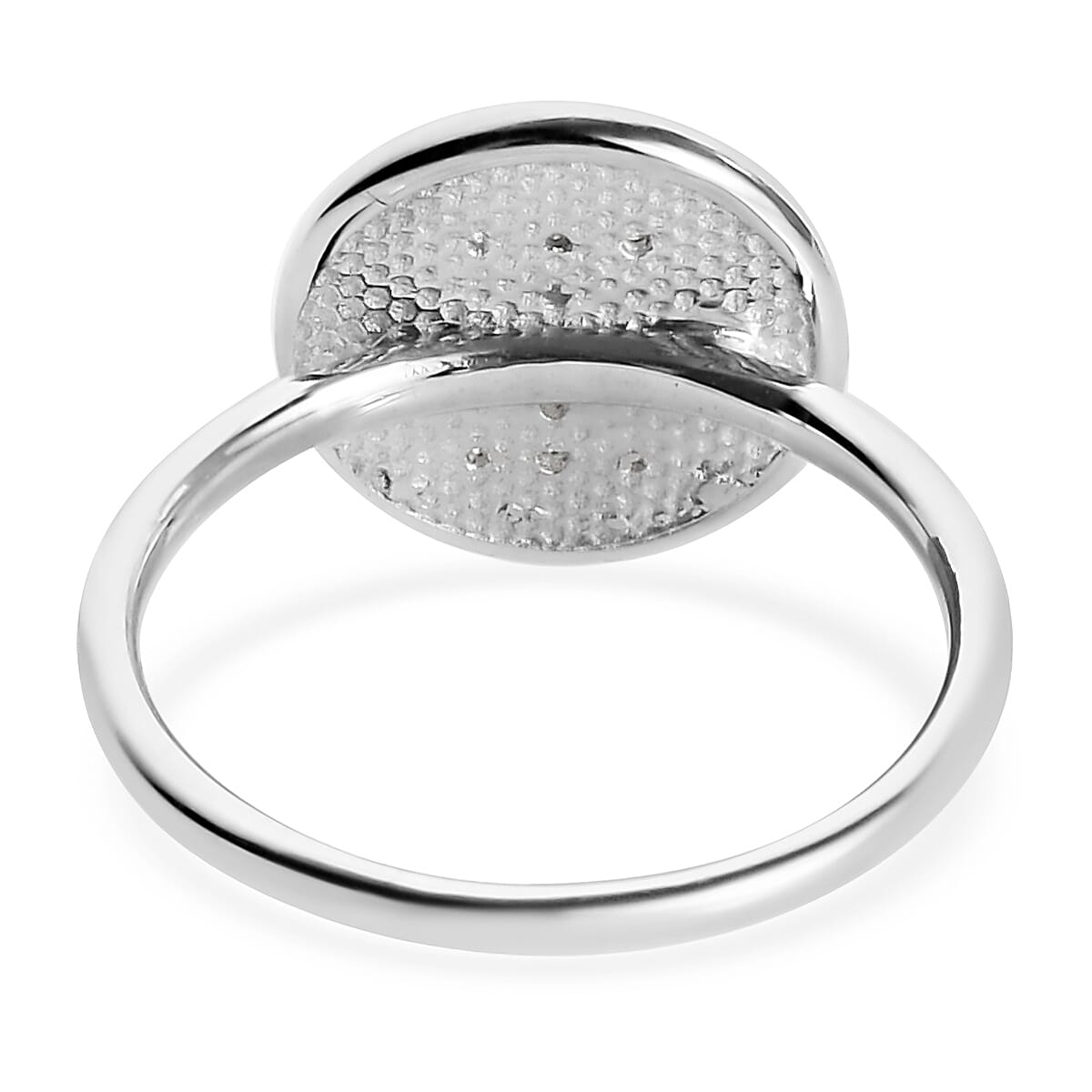 White Diamond Initial Ring in Sterling Silver