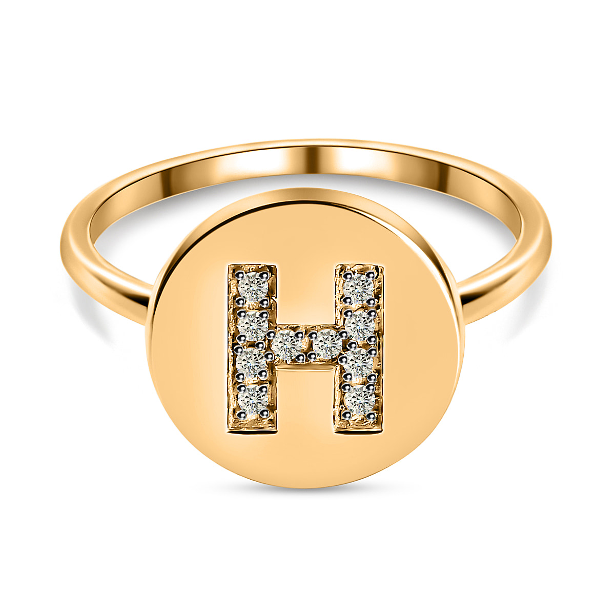 The H Alphabet Diamond Ring | PC Jeweller