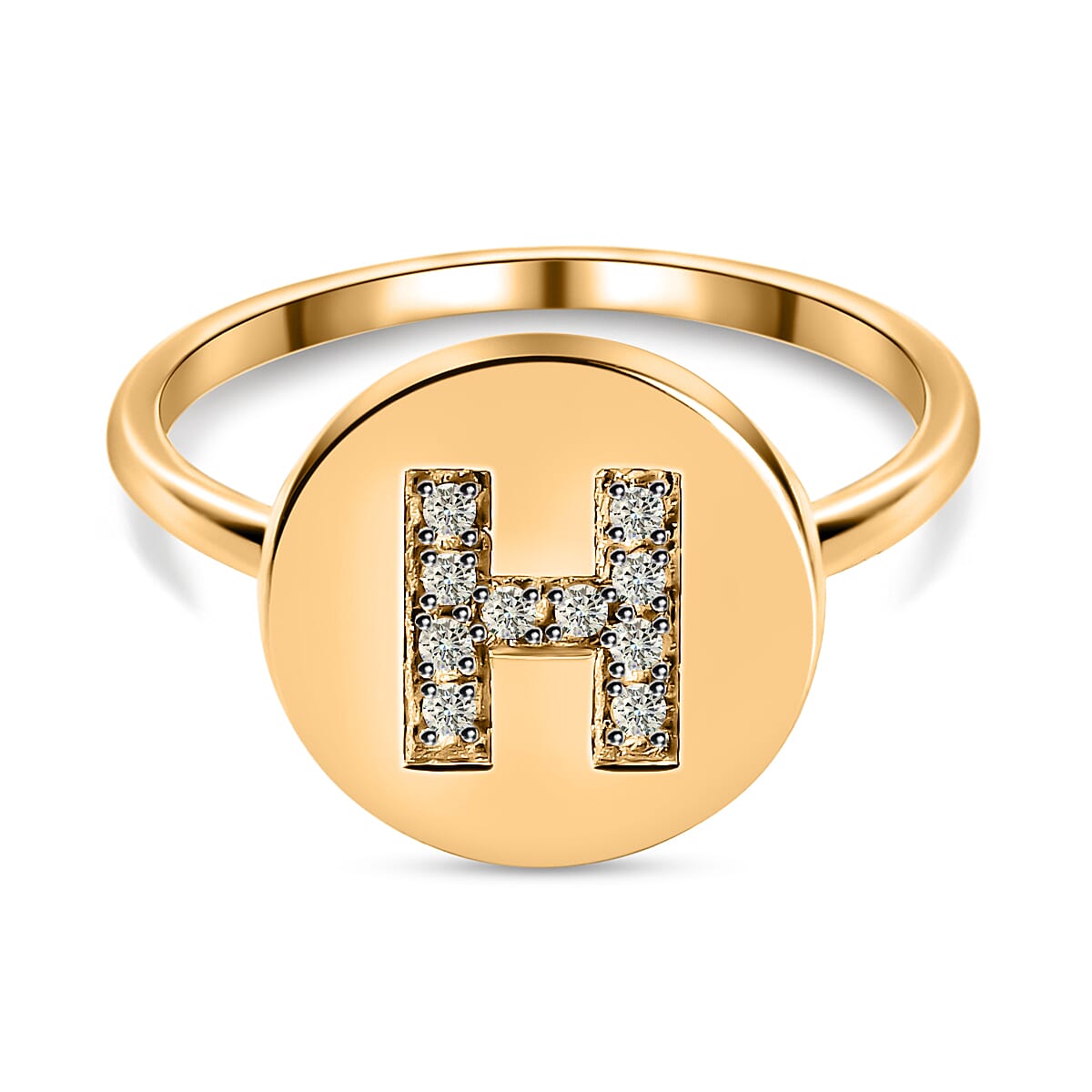 H letter hot sale gold rings