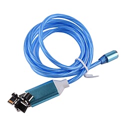 3 in 1 Magnetic Charging Cable with 3 Connectors For Phone and iPad-Blue